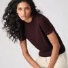 Women's Isla Superfine Cashmere T-Shirt Clove Brown -Cozy Fashion Shop SS24 NPW107638R CLO 1