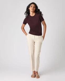 Women's Isla Superfine Cashmere T-Shirt Clove Brown -Cozy Fashion Shop SS24 NPW107638R CLO 3