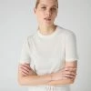 Women's Isla Superfine Cashmere T-Shirt New Ivory White -Cozy Fashion Shop SS24 NPW107638R NIV 1