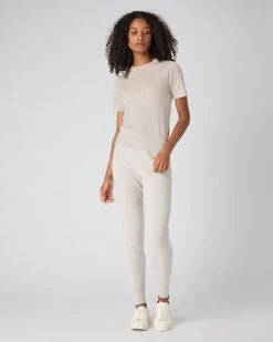 Women's Isla Superfine Cashmere T-Shirt Sandstone Brown -Cozy Fashion Shop SS24 NPW107638R S44 3 OP