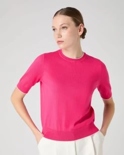 Women's Cotton Cashmere T-Shirt Crush Pink
