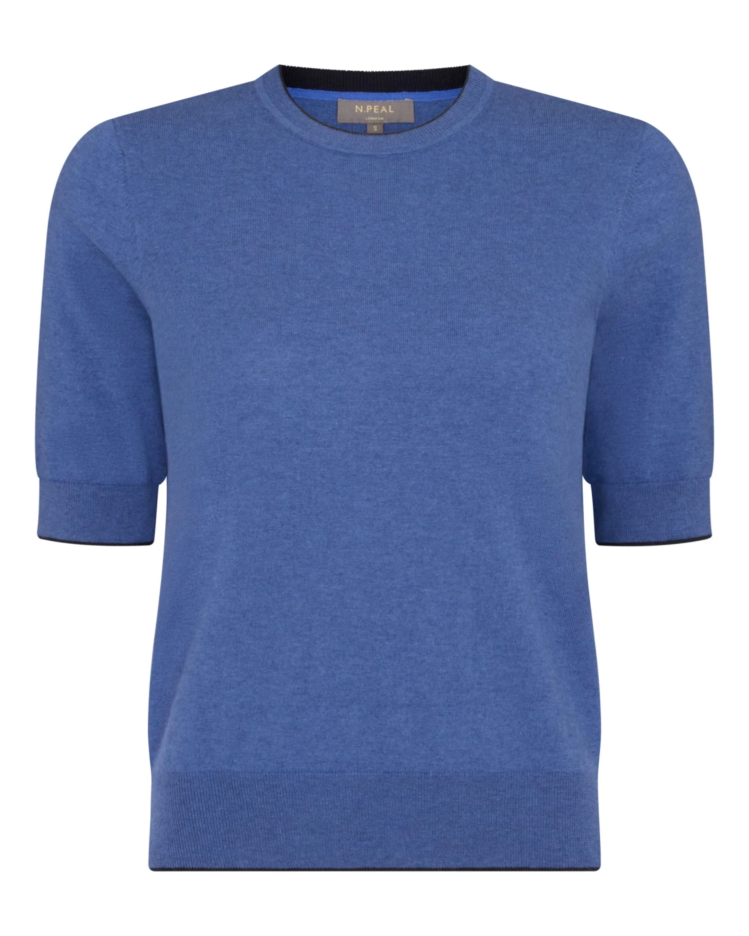 Women's Cotton Cashmere T-Shirt Denim Blue 4 Women's Cotton Cashmere T-Shirt Denim Blue - Image 2