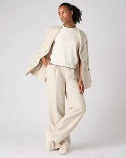 Women's Cotton Cashmere T-Shirt New Ivory White -Cozy Fashion Shop SS24 NPW107893 N37 3op