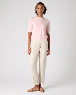 Women's Cotton Cashmere T-Shirt Spring Pink 10 Women's Cotton Cashmere T-Shirt Spring Pink -Cozy Fashion Shop SS24 NPW107893 SPN 3