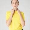 Women's Cotton Cashmere T-Shirt Sunshine Yellow 2 Women's Cotton Cashmere T-Shirt Sunshine Yellow -Cozy Fashion Shop SS24 NPW107893 SYN 1