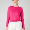 Women's Cotton Cashmere Round Neck Jumper Crush Pink 2 Women's Cotton Cashmere Round Neck Jumper Crush Pink -Cozy Fashion Shop SS24 NPW108541 C51 1