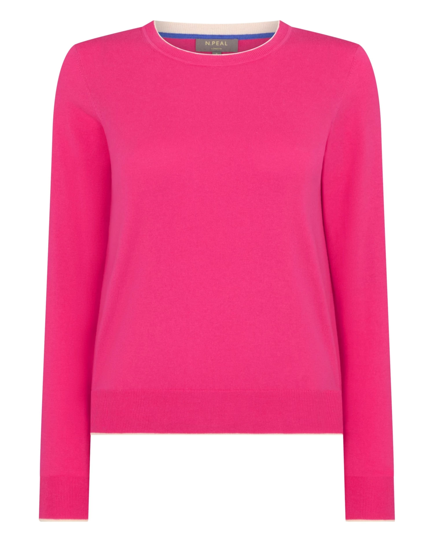 Women's Cotton Cashmere Round Neck Jumper Crush Pink 4 Women's Cotton Cashmere Round Neck Jumper Crush Pink - Image 2