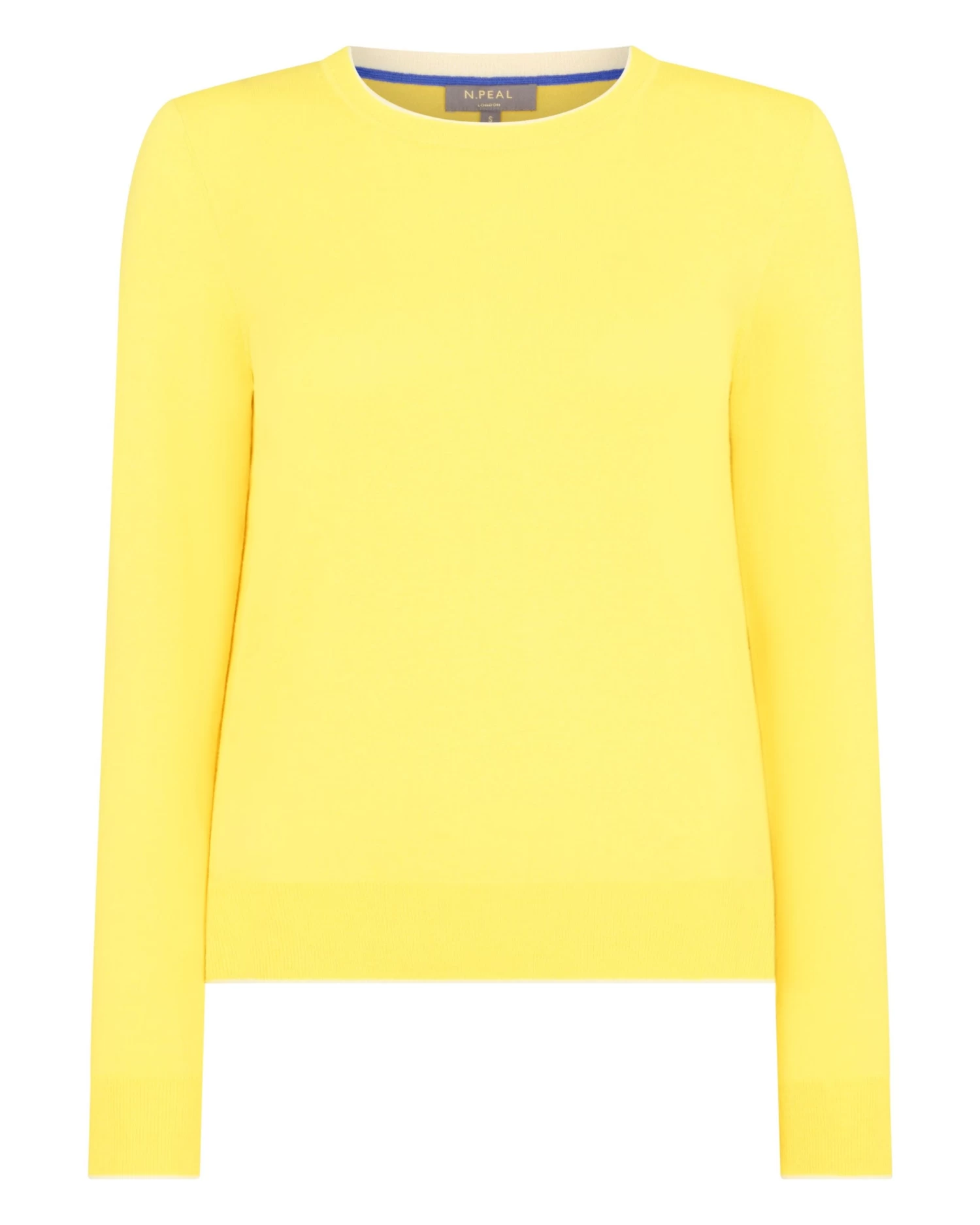 Women's Cotton Cashmere Round Neck Jumper Sunshine Yellow 4 Women's Cotton Cashmere Round Neck Jumper Sunshine Yellow - Image 2