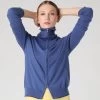 Women's Cotton Cashmere Full Zip Jumper Denim Blue