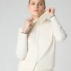 Women's Cotton Cashmere Full Zip Jumper New Ivory White