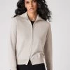 Women's Cotton Cashmere Full Zip Jumper Sandstone Brown -Cozy Fashion Shop SS24 NPW108542 S47 1