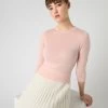 Women's Superfine Cashmere Crop Jumper Blush Pink -Cozy Fashion Shop SS24 NPW108549 B03 1