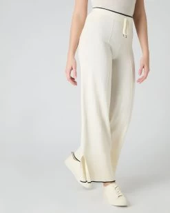 Women's Cotton Cashmere Trouser New Ivory White