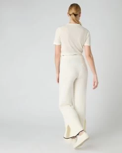 Women's Cotton Cashmere Trouser New Ivory White -Cozy Fashion Shop SS24 NPW108550 N37 4