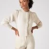 Women's Ruffle Trim Cashmere Cardigan Almond White -Cozy Fashion Shop SS24 NPW108555 ALM 1
