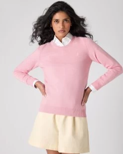 The Jockey Club Women's Round Neck Cashmere Jumper Flamingo Pink