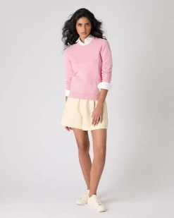 The Jockey Club Women's Round Neck Cashmere Jumper Flamingo Pink -Cozy Fashion Shop SS24 NPW108636 FLP 3