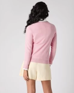 The Jockey Club Women's Round Neck Cashmere Jumper Flamingo Pink -Cozy Fashion Shop SS24 NPW108636 FLP 4