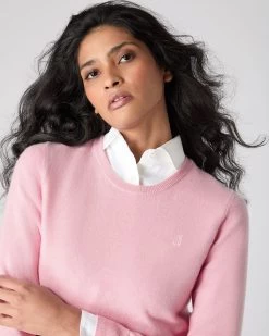 The Jockey Club Women's Round Neck Cashmere Jumper Flamingo Pink -Cozy Fashion Shop SS24 NPW108636 FLP 5
