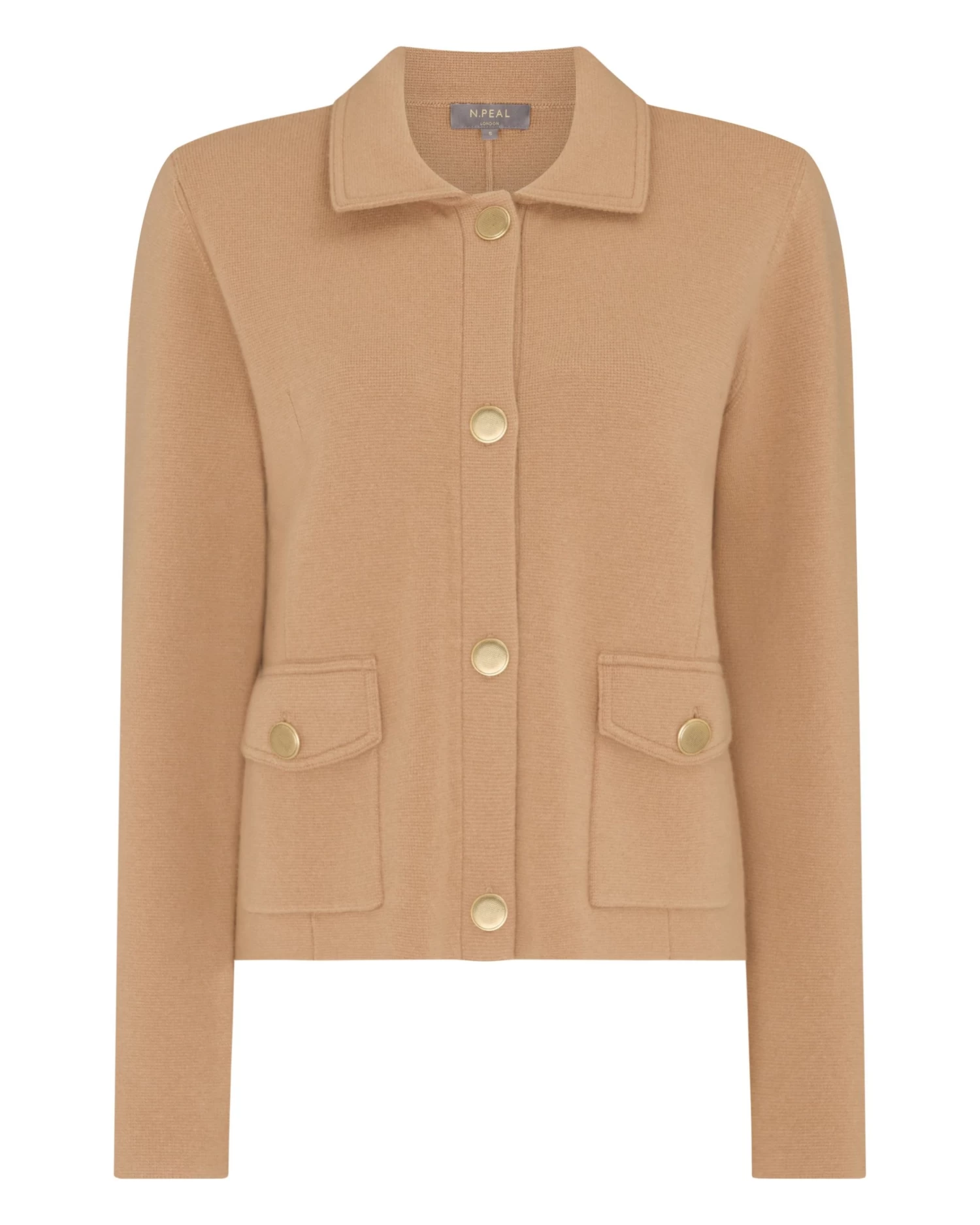 Women's Collared Milano Cashmere Jacket Sahara Brown 4 Women's Collared Milano Cashmere Jacket Sahara Brown - Image 2