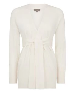 Women's Drop Shoulder Cashmere Cardigan New Ivory White -Cozy Fashion Shop SS24 NPW108787 N68 2