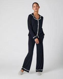 Women's Pyjama Top Navy Blue