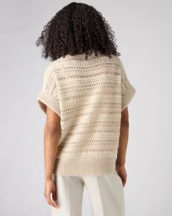 Women's Multi Stitch Vest Beige Brown -Cozy Fashion Shop SS24 NPW109073 BGE 4 474d6e87 c274 42d7 abfe a8c877f43515