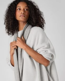 Women's Rib Cashmere Cardigan Pebble Grey -Cozy Fashion Shop SS24 NPW109086 P46 5