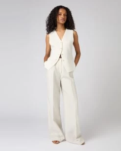 Women's Mila Cotton Cashmere Silk Waistcoat New Ivory White -Cozy Fashion Shop SS24 NPW109097 NIV 3 7c1aaacc a909 4865 bc77 00d96032a30b