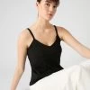 Women's Cotton Cashmere Silk Camisole Black -Cozy Fashion Shop SS24 NPW109099 BLK 1