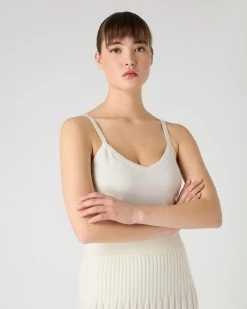 Women's Cotton Cashmere Silk Camisole New Ivory White