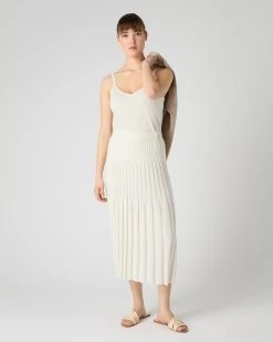 Women's Cotton Cashmere Silk Camisole New Ivory White -Cozy Fashion Shop SS24 NPW109099 NIV 3