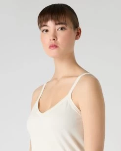 Women's Cotton Cashmere Silk Camisole New Ivory White -Cozy Fashion Shop SS24 NPW109099 NIV 5