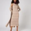 Women's Jacquard Knit Silk Cashmere Dress Multi