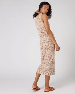 Women's Jacquard Knit Silk Cashmere Dress Multi -Cozy Fashion Shop SS24 NPW109104 MUL 4 b040d6b5 1460 4006 8a13 13e56189234b