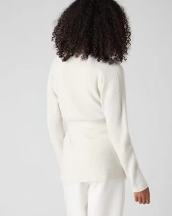 Women's Cardigan With Metal Trim Ivory White Sparkle -Cozy Fashion Shop SS24 NPW109113 ISP 5