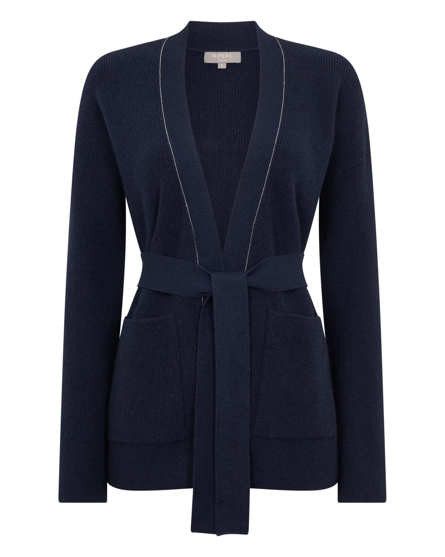 Women's Cardigan With Metal Trim Navy Blue 4 Women's Cardigan With Metal Trim Navy Blue - Image 2