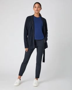 Women's Cardigan With Metal Trim Navy Blue 9 Women's Cardigan With Metal Trim Navy Blue -Cozy Fashion Shop SS24 NPW109113 N60 3