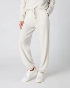 Women's Metal Trim Trouser Ivory White Sparkle