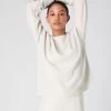 Women's Metal Trim Round Neck Jumper Ivory White Sparkle 2 Women's Metal Trim Round Neck Jumper Ivory White Sparkle -Cozy Fashion Shop SS24 NPW109116 ISP 1