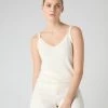 Women's Cotton Cashmere Camisole New Ivory White -Cozy Fashion Shop SS24 NPW109123 NIV 1