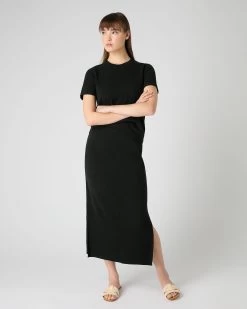 Women's Lottie Cashmere T-Shirt Black -Cozy Fashion Shop SS24 NPW109132 B50 3