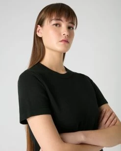 Women's Lottie Cashmere T-Shirt Black -Cozy Fashion Shop SS24 NPW109132 B50 5