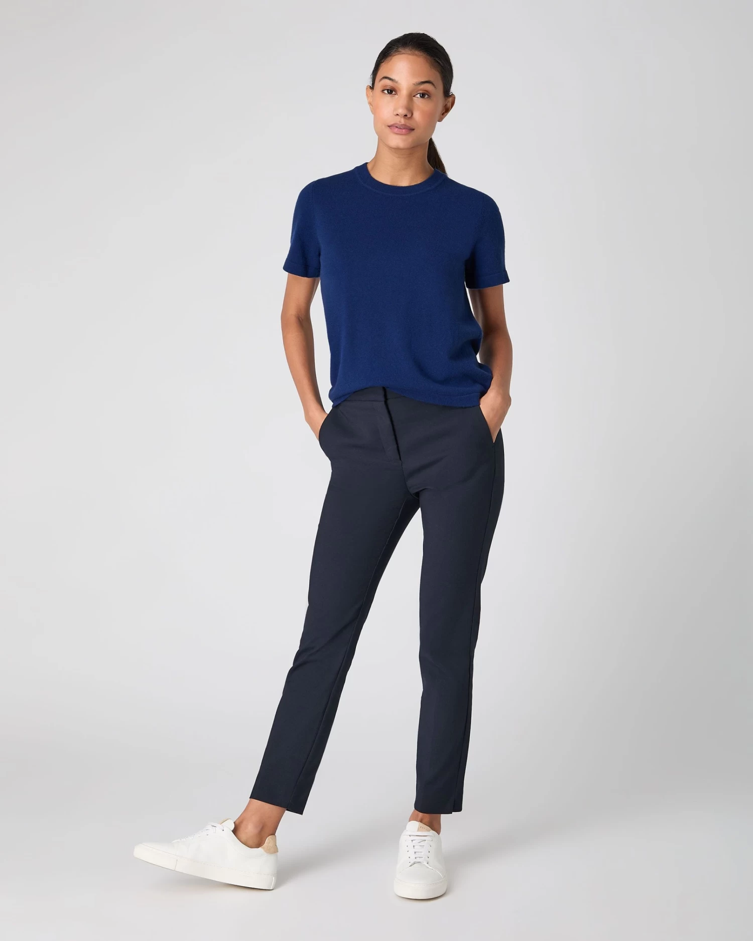 Women's Lottie Cashmere T-Shirt French Blue 5 Women's Lottie Cashmere T-Shirt French Blue - Image 3