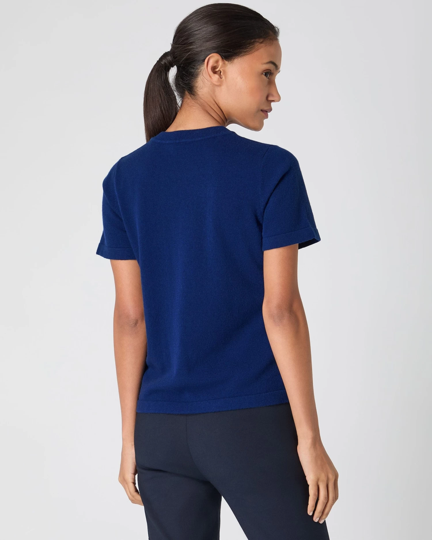 Women's Lottie Cashmere T-Shirt French Blue 6 Women's Lottie Cashmere T-Shirt French Blue - Image 4