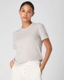 Women's Lottie Cashmere T-Shirt Pebble Grey