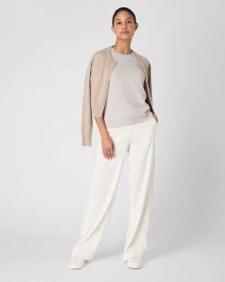 Women's Lottie Cashmere T-Shirt Pebble Grey -Cozy Fashion Shop SS24 NPW109132 PBG 3