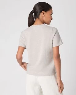 Women's Lottie Cashmere T-Shirt Pebble Grey -Cozy Fashion Shop SS24 NPW109132 PBG 4