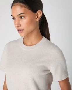 Women's Lottie Cashmere T-Shirt Pebble Grey -Cozy Fashion Shop SS24 NPW109132 PBG 5