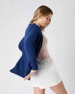 Women's Erin Oversized Cashmere Cardigan French Blue -Cozy Fashion Shop SS24 NPW109135 F71 4